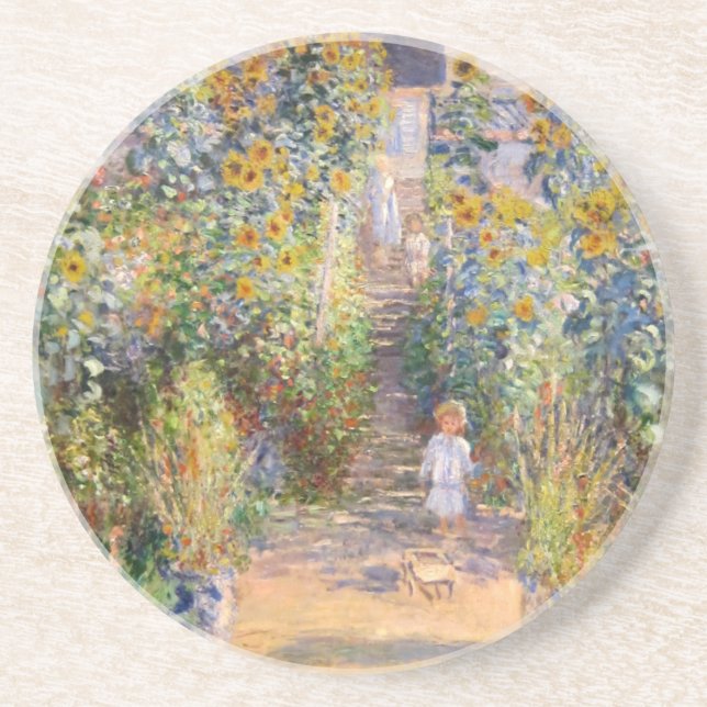 Posavasos De Arenisca El jardín del artista de Claude Monet (Frente)
