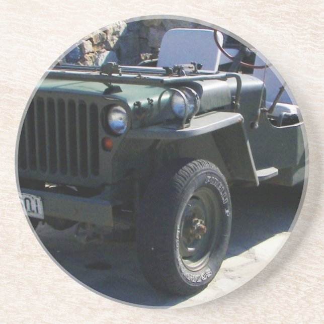 Posavasos De Arenisca El jeep de Willy clásico (Frente)