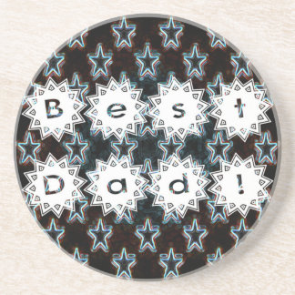 Posavasos De Arenisca El mejor papá con la montaña rusa de Neon Stars