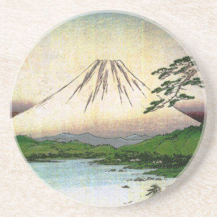 Posavasos De Arenisca El monte Fuji hermoso en Japón, circa 1800s