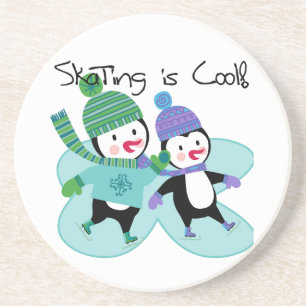 Posavasos De Arenisca El patinaje de los pingüinos es fresco