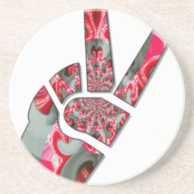 Posavasos De Arenisca El poder en la palma: El saludo de los dos dedos (Frente)