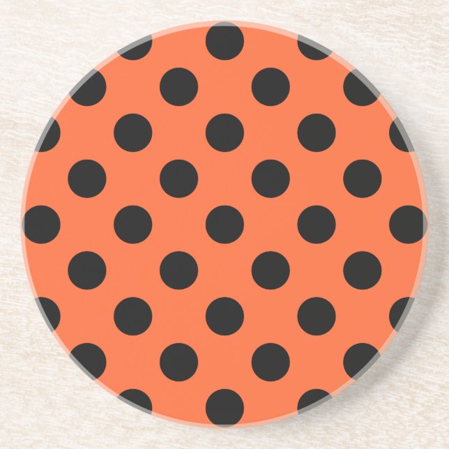 Posavasos De Arenisca El polka negro se pone sobre el naranja (Frente)