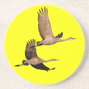 Posavasos De Arenisca el sandhill cranes en vuelo