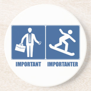 Posavasos De Arenisca El trabajo es importante, el Snowboard es importan