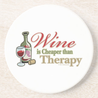 Posavasos De Arenisca El vino es más barato que terapia