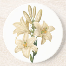 Posavasos De Arenisca El vintage florece el práctico de costa 1 de la