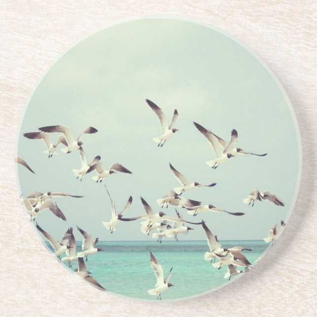 Posavasos De Arenisca El volar de las gaviotas (Frente)