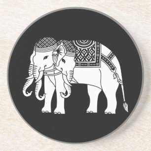 Posavasos De Arenisca Elefante blanco tailandés de Erawan