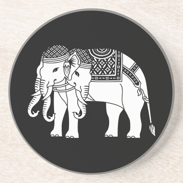 Posavasos De Arenisca Elefante blanco tailandés de Erawan (Frente)