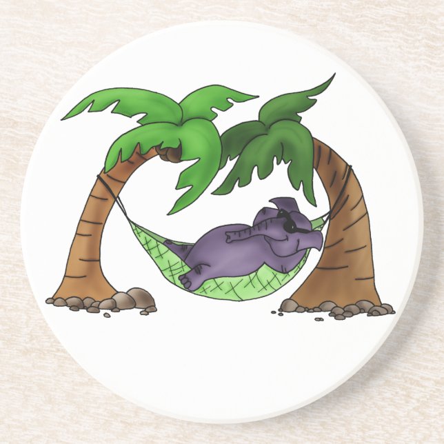 Posavasos De Arenisca Elefante playero (Frente)