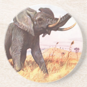 Posavasos De Arenisca Elefantes africanos de los animales del destino de