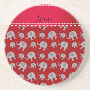 Posavasos De Arenisca Elefantes grises rojos conocidos personalizados