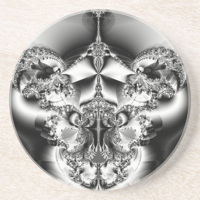 Posavasos De Arenisca Elegante lámpara de araña plateada (Frente)