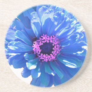 Posavasos De Arenisca Elegante margarita azul floral