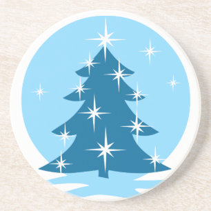 Posavasos De Arenisca Elegantes Navidades Monstruo Blue Christmas Tree G