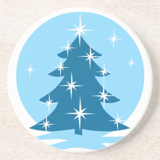 Posavasos De Arenisca Elegantes Navidades Monstruo Blue Christmas Tree G