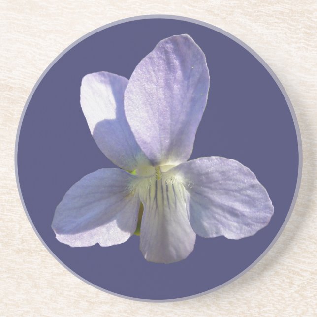 Posavasos De Arenisca Elementos de coordenadas de flores silvestres viol (Frente)