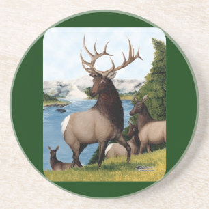 Posavasos De Arenisca Elk Wapiti
