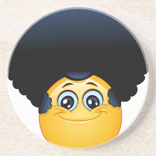 Posavasos De Arenisca emoji afro (Frente)