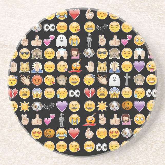 Posavasos De Arenisca emoji de halloween (Frente)
