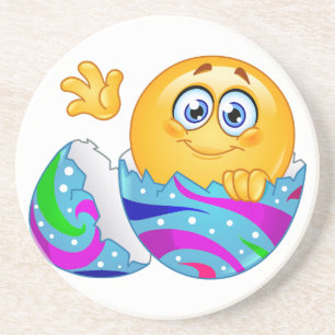 Posavasos De Arenisca Emoji de huevo de Pascua