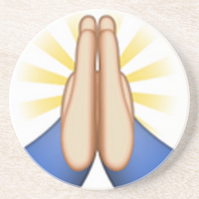 Posavasos De Arenisca emoji de oración (Frente)