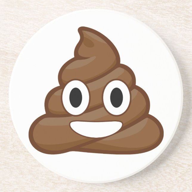 Posavasos De Arenisca emoji de poop (Frente)