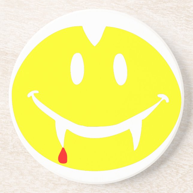 Posavasos De Arenisca emoji de vampiro dracula (Frente)