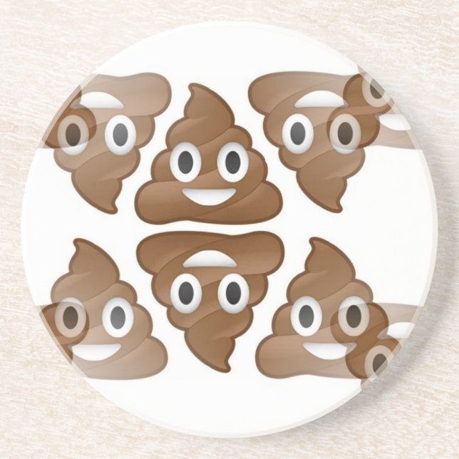 Posavasos De Arenisca emojis de poop (Frente)