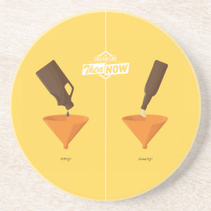 Posavasos De Arenisca Entonces y ahora: Cerveza Pong