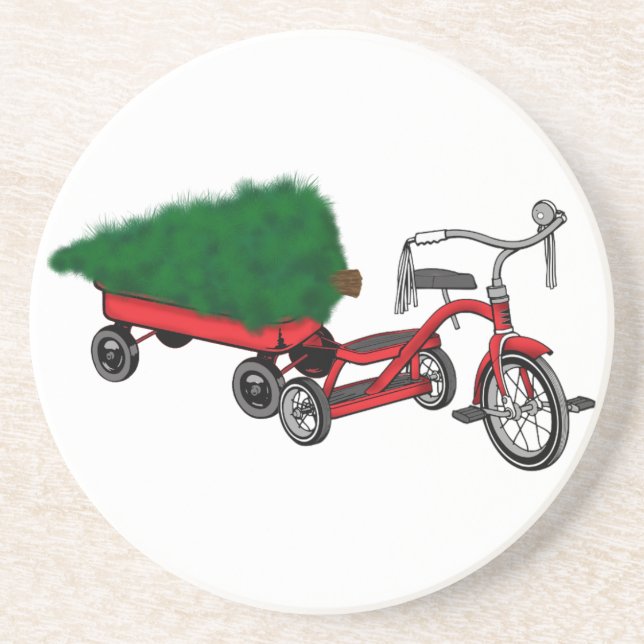 Posavasos De Arenisca entrega de árboles de navidad (Frente)