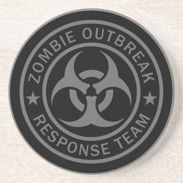 Posavasos De Arenisca Equipo de la respuesta del brote del zombi (Frente)
