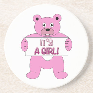 Posavasos De Arenisca Es un oso rosa Chica