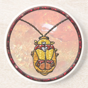 Posavasos De Arenisca Escarabajo de hojas rojas