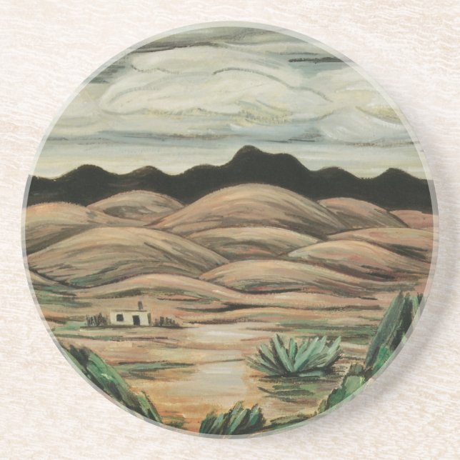 Posavasos De Arenisca Escena del desierto de Marsden Hartley, Bella Arte (Frente)