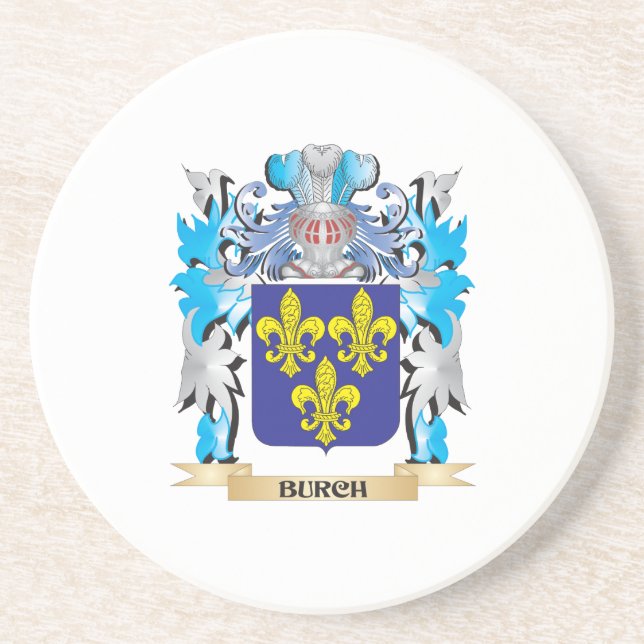 Posavasos De Arenisca Escudo de armas de Burch (Frente)