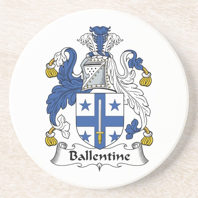 Posavasos De Arenisca Escudo de la familia de Ballentine (Frente)