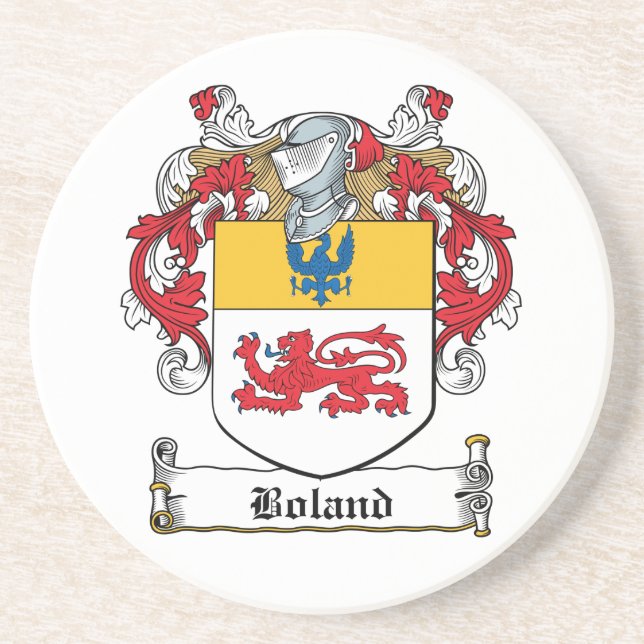 Posavasos De Arenisca Escudo de la familia de Boland (Frente)