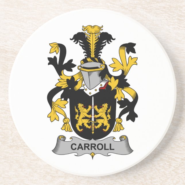 Posavasos De Arenisca Escudo de la familia de Carroll (Frente)
