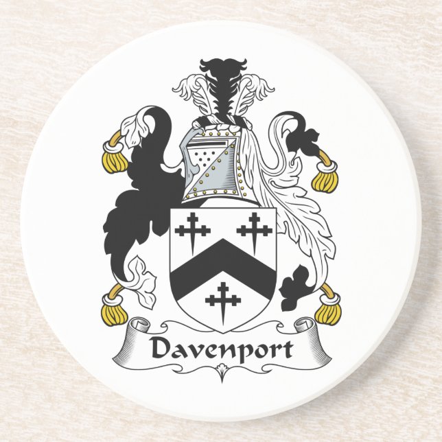 Posavasos De Arenisca Escudo de la familia de Davenport (Frente)