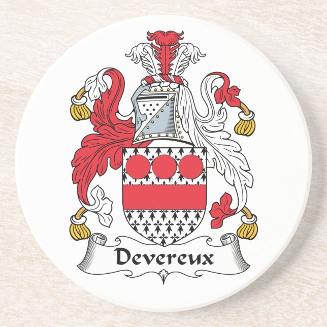 Posavasos De Arenisca Escudo de la familia de Devereux (Frente)