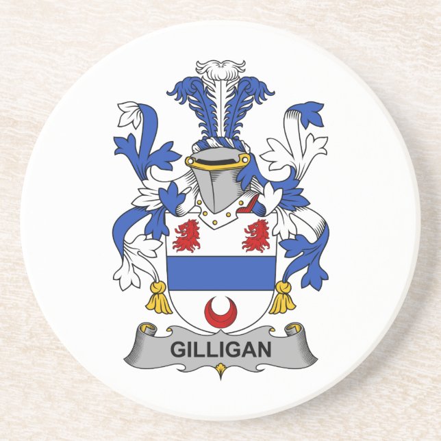 Posavasos De Arenisca Escudo de la familia de Gilligan (Frente)