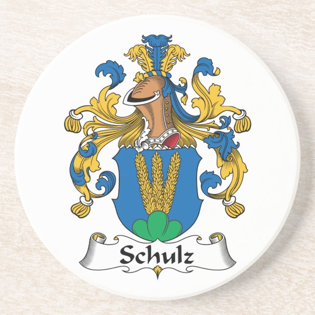 Posavasos De Arenisca Escudo de la familia de Schulz (Frente)
