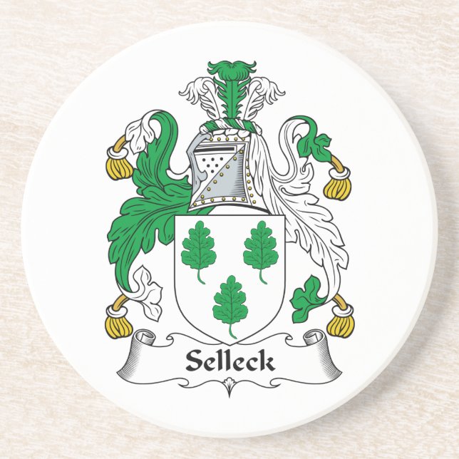 Posavasos De Arenisca Escudo de la familia de Selleck (Frente)