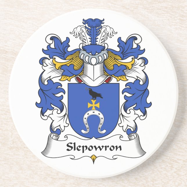 Posavasos De Arenisca Escudo de la familia de Slepowron (Frente)