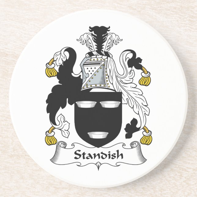 Posavasos De Arenisca Escudo de la familia de Standish (Frente)