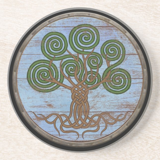 Posavasos De Arenisca Escudo de Viking - Yggdrasil (Frente)
