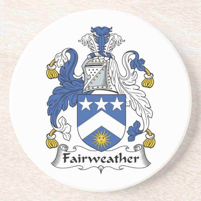 Posavasos De Arenisca Escudo Fairweather de la familia (Frente)