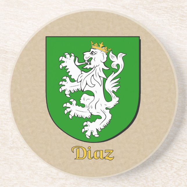 Posavasos De Arenisca Escudo heráldico de Diaz (Frente)